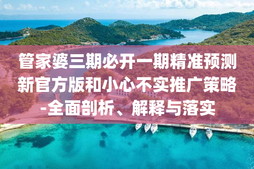 管家婆三期必開一期精準(zhǔn)預(yù)測新官方版和小心不實(shí)推廣策略-全面剖析、解釋與落實(shí)